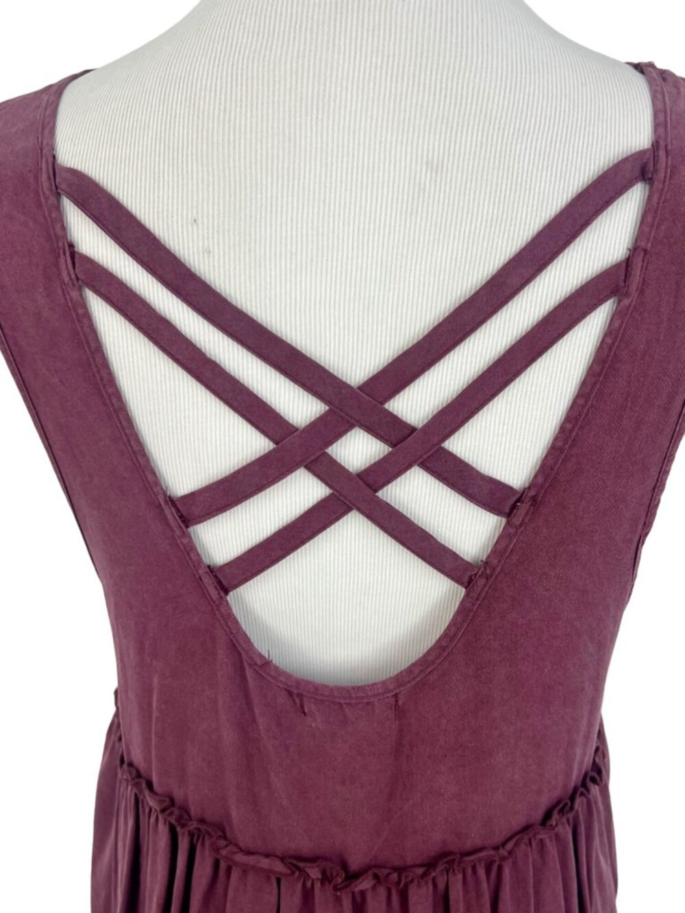 RARE NWOT Knot Sisters Tiered Hem Strappy Back Dress OS | Coquette Indie Sleaze - Picture 13 of 16